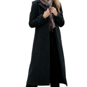 Chadwicks 100% Wool Full Length Dark Gray Coat Size 12